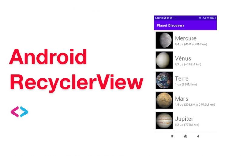 Android: Création d'une liste avec RecyclerView en Kotlin - Letecode